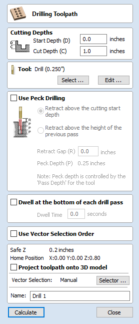 Drilling Toolpath Form